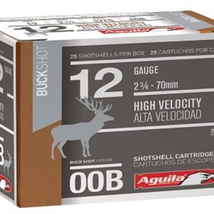 This aguila 12 gauge 00 buckshot round offers consistent performance, tight patterning, exceptional stopping power, and dependability.