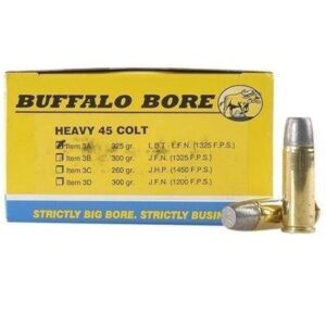 Whether you're in the field or a defensive situation, Buffalo Bore 45 Colt (Long Colt) +P 325 Grain LFN ammo offers the performance. buffalo bore