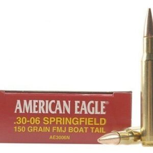 Federal American Eagle Ammunition 30 06 springfield price 150gr FMJ is the ideal choice for shooters looking for quality, reliability, & performance.