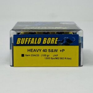 The buffalo bore 40 s&w 155 gr Jacketed Hollow Point is a top-tier option for anyone seeking reliable self-defense ammunition.