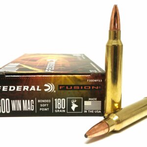 Whether you are targeting big games in rugged terrain or hunting in dense forests, 300 win mag federal fusion Ammunition provides confidence.