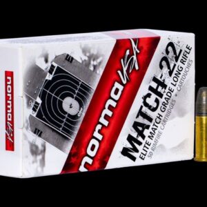 Each round is carefully manufactured to maintain uniformity in velocity, pressure, and overall performance. norma match 22