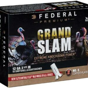Federal Grand Slam Turkey Loads offer superior performance with FLITECONTROL FLEX™ wad system for controlled shot release.