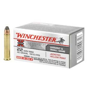 The winchester super x 22 wmr 40gr jhp is designed to function flawlessly in semi-automatic and bolt-action rifles. winchester 22 rifle
