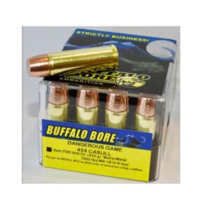 This professional-grade buffalo bore 45-70 dangerous game ammunition is designed for dangerous game hunting and delivers maximum power.