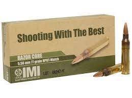 Invest in IMI Razor Core ammunition and elevate your shooting experience with each pull of the trigger. imi 77gr.........