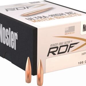 Nosler RDF Bullets Hollow Point Boat Tail combines cutting-edge technology with meticulous craftsmanship to deliver outstanding accuracy & performance.